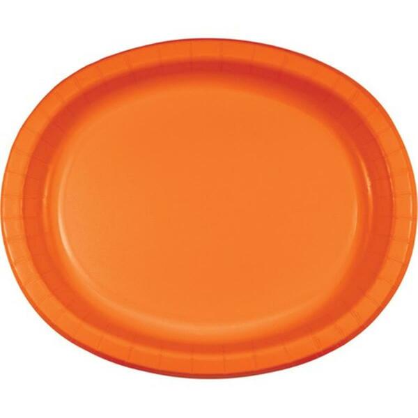 Hoffmaster 10 x 12 in. Oval Paper Platters, Orange, 96PK 433282